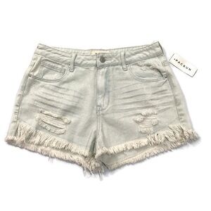 Pacsun High Rise Distressed Light blue Denim Jean Shorts